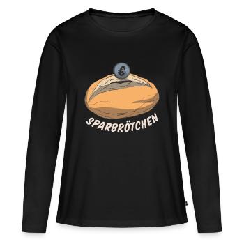 Tirelire tirelire pain pain - T-shirt manches longues Premium bio Femme - noir - Devant - Julia (174cm)