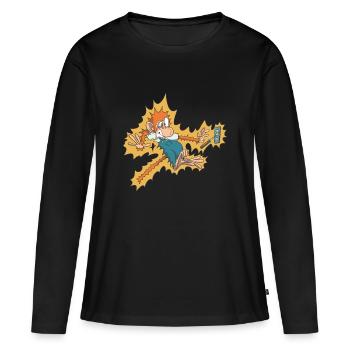 Électricien à la prise - T-shirt manches longues Premium bio Femme - noir - Devant - Julia (174cm)