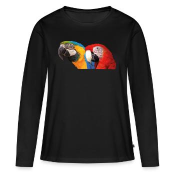Aras - T-shirt manches longues Premium bio Femme - noir - Devant - Julia (174cm)