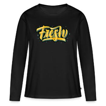 Frais et frais - T-shirt manches longues Premium bio Femme - noir - Devant - Julia (174cm)