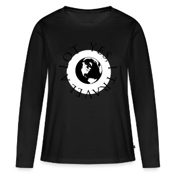 Voyageur, oui je voyage beaucoup - oui, je voyage beaucoup - T-shirt manches longues Premium bio Femme - noir - Devant - Julia (174cm)