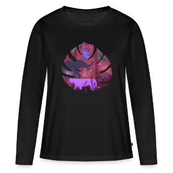 Animaux de la jungle - T-shirt manches longues Premium bio Femme - noir - Devant - Julia (174cm)