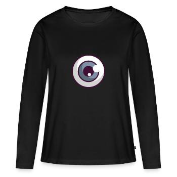Oeil - T-shirt manches longues Premium bio Femme - noir - Devant - Julia (174cm)
