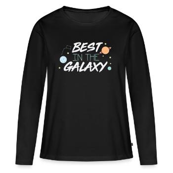 Univers - T-shirt manches longues Premium bio Femme - noir - Devant - Julia (174cm)