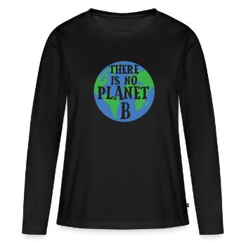 Il n’y a pas de planète B changement climatique cadeau - T-shirt manches longues Premium bio Femme - noir - Devant - Julia (174cm)