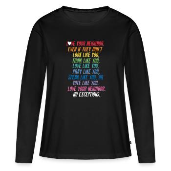 Tolérance - T-shirt manches longues Premium bio Femme - noir - Devant - Julia (174cm)