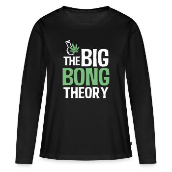 Big Bong Theory Gras High Weed Marihuana - T-shirt manches longues Premium bio Femme - noir - Devant - Julia (174cm)