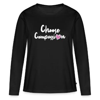 Compassion Éthique Motivation Cadeau cool - T-shirt manches longues Premium bio Femme - noir - Devant - Julia (174cm)