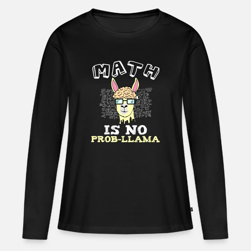 AlpakaHemd mit einer MatheIllustration des - Frauen Premium Bio Langarmshirt - Schwarz