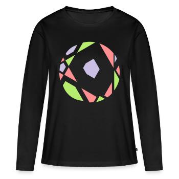 sphère abstraite - T-shirt manches longues Premium bio Femme - noir - Devant - Julia (174cm)
