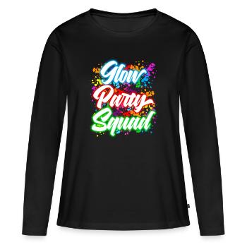 Freundschaft Ziele Glow Party Squad Neon Bright - Frauen Premium Bio Langarmshirt - Schwarz - Vorne - Julia (174cm)