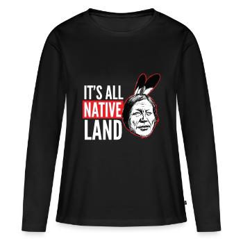 Indiens - C'est toute la terre natale - T-shirt manches longues Premium bio Femme - noir - Devant - Julia (174cm)