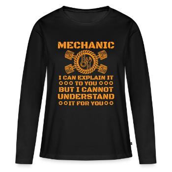 mechanic - Women's Premium Organic Long Sleeve Shirt - black - Front - Julia (174cm)