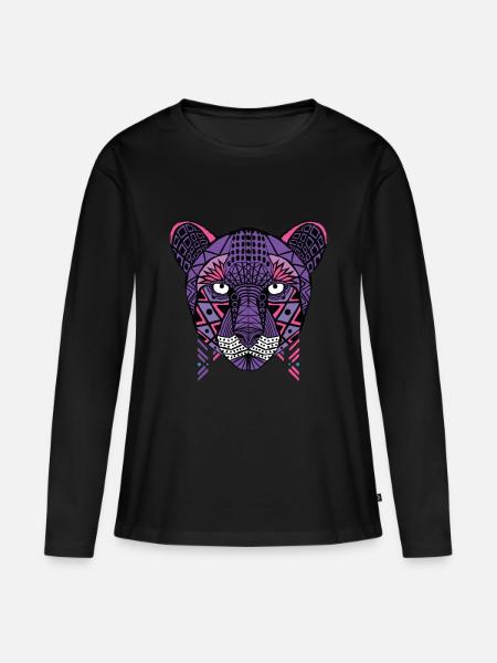 Globaler Nomaden-Gepard - Frauen Premium Bio Langarmshirt - Schwarz
