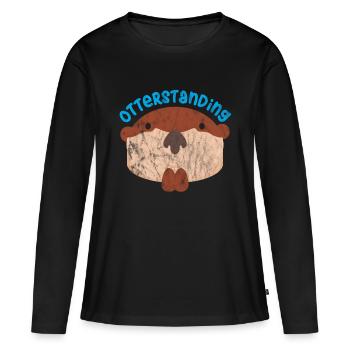 Jeux de mots d'animaux - T-shirt manches longues Premium bio Femme - noir - Devant - Julia (174cm)
