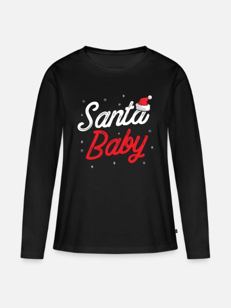 Weihnachten - Santa Baby - Frauen Premium Bio Langarmshirt - Schwarz