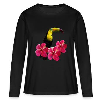 jungle profonde - T-shirt manches longues Premium bio Femme - noir - Devant - Julia (174cm)