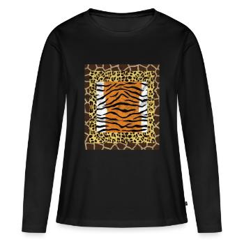 jungle profonde - T-shirt manches longues Premium bio Femme - noir - Devant - Julia (174cm)