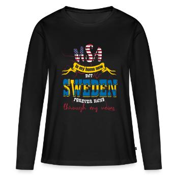 Schweden Malmö - Frauen Premium Bio Langarmshirt - Schwarz - Vorne - Julia (174cm)