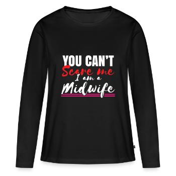 Vous ne pouvez pas effrayer une sage-femme - T-shirt manches longues Premium bio Femme - noir - Devant - Julia (174cm)