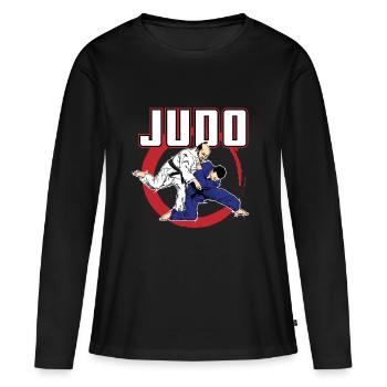 judo - T-shirt manches longues Premium bio Femme - noir - Devant - Julia (174cm)