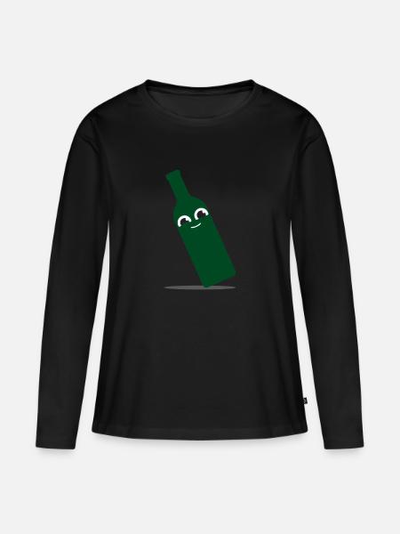 Nette Gegenstände - Flasche - Frauen Premium Bio Langarmshirt - Schwarz