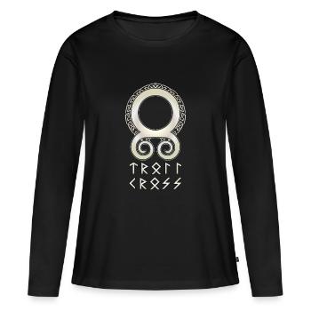 Vikings Rune Nordiques - T-shirt manches longues Premium bio Femme - noir - Devant - Julia (174cm)