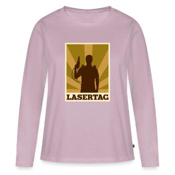 Lasertag - soldat laser - T-shirt manches longues Premium bio Femme - rose poudré - Devant - Julia (174cm)