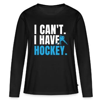 Je ne peux pas avoir de hockey - T-shirt manches longues Premium bio Femme - noir - Devant - Julia (174cm)