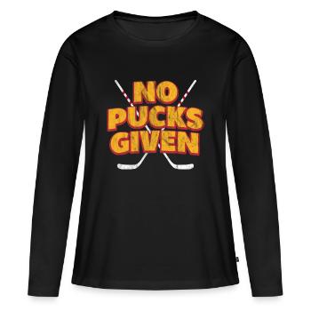Je ne peux pas avoir de hockey - T-shirt manches longues Premium bio Femme - noir - Devant - Julia (174cm)