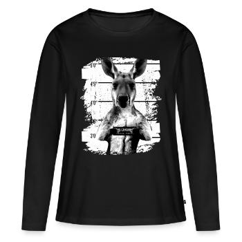 Gefängnis Känguru Beuteltier lustig - Frauen Premium Bio Langarmshirt - Schwarz - Vorne - Julia (174cm)