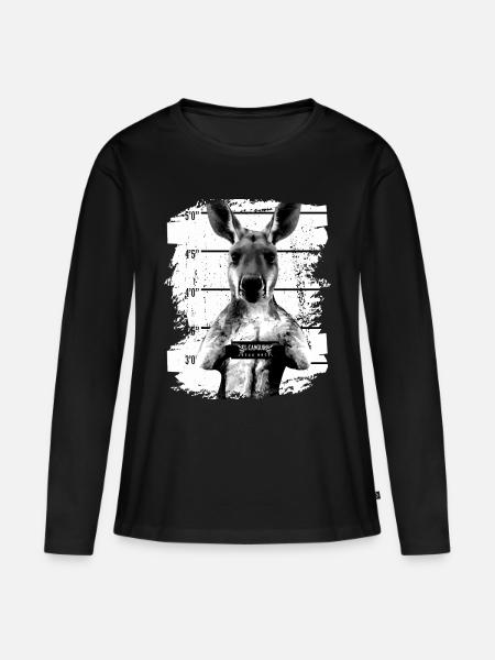 Gefängnis Känguru Beuteltier lustig - Frauen Premium Bio Langarmshirt - Schwarz