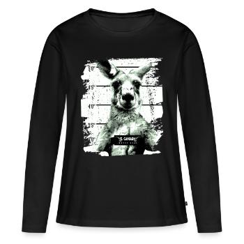 Gefängnis Känguru Beuteltier lustig - Frauen Premium Bio Langarmshirt - Schwarz - Vorne - Julia (174cm)