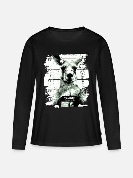 Gefängnis Känguru Beuteltier lustig - Frauen Premium Bio Langarmshirt - Schwarz
