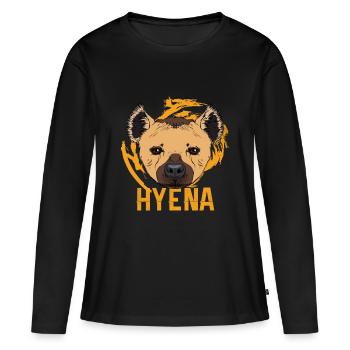Hyäne | Savanne | Raubtiere - Frauen Premium Bio Langarmshirt - Schwarz - Vorne - Julia (174cm)