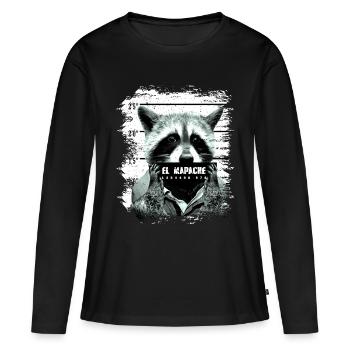 Prison nuit de raton laveur actif drôle - T-shirt manches longues Premium bio Femme - noir - Devant - Julia (174cm)