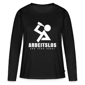 Unemployed Shirt Unemployed Gift Hartz 4 - T-shirt manches longues Premium bio Femme - noir - Devant - Julia (174cm)