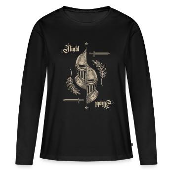 Cadeau du marché du Moyen Age - T-shirt manches longues Premium bio Femme - noir - Devant - Julia (174cm)