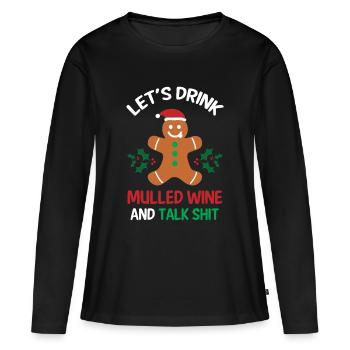 Cadeau d'alcool chaud avec vin chaud - T-shirt manches longues Premium bio Femme - noir - Devant - Julia (174cm)