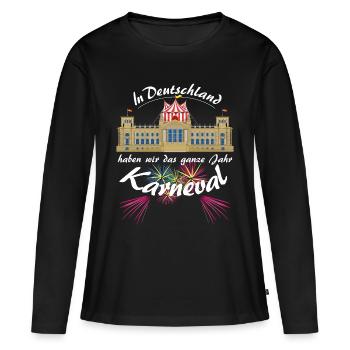 Carnaval dans la politique du cirque du Bundestag à Berlin - T-shirt manches longues Premium bio Femme - noir - Devant - Julia (174cm)