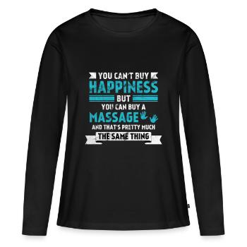 Massage Massage Relax Relax - T-shirt manches longues Premium bio Femme - noir - Devant - Julia (174cm)