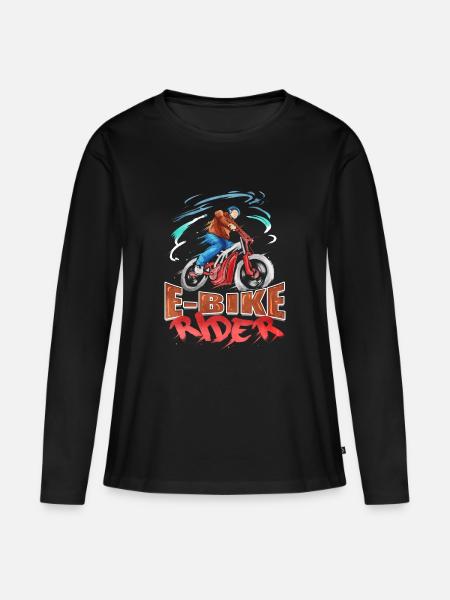 E-bike E-biker Ebike - Frauen Premium Bio Langarmshirt - Schwarz