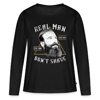 Bart Hipster Vollbart - Frauen Premium Bio Langarmshirt - Schwarz - Vorne - Julia (174cm)