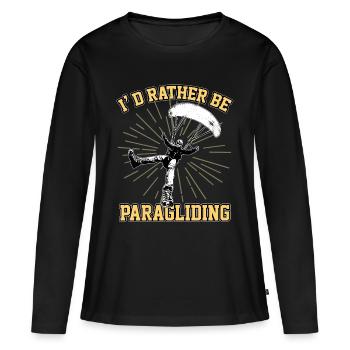 Paragleiter Gleitschirm - Frauen Premium Bio Langarmshirt - Schwarz - Vorne - Julia (174cm)