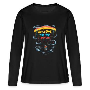 Gleitschirmfliegen Paragleiter - Frauen Premium Bio Langarmshirt - Schwarz - Vorne - Julia (174cm)