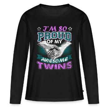 Zwillinge Zwilling - Frauen Premium Bio Langarmshirt - Schwarz - Vorne - Julia (174cm)