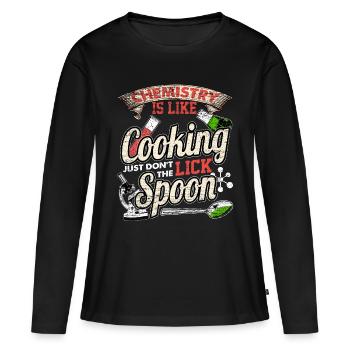 Science de la recherche en chimie - T-shirt manches longues Premium bio Femme - noir - Devant - Julia (174cm)
