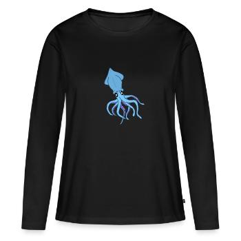 Conception de calamars - T-shirt manches longues Premium bio Femme - noir - Devant - Julia (174cm)