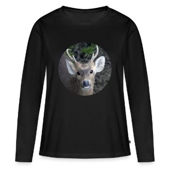 Cerf Fauve Cerf Cerf Renne - T-shirt manches longues Premium bio Femme - noir - Devant - Julia (174cm)