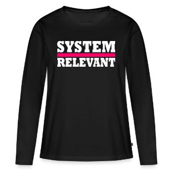 Système pertinent - T-shirt manches longues Premium bio Femme - noir - Devant - Julia (174cm)